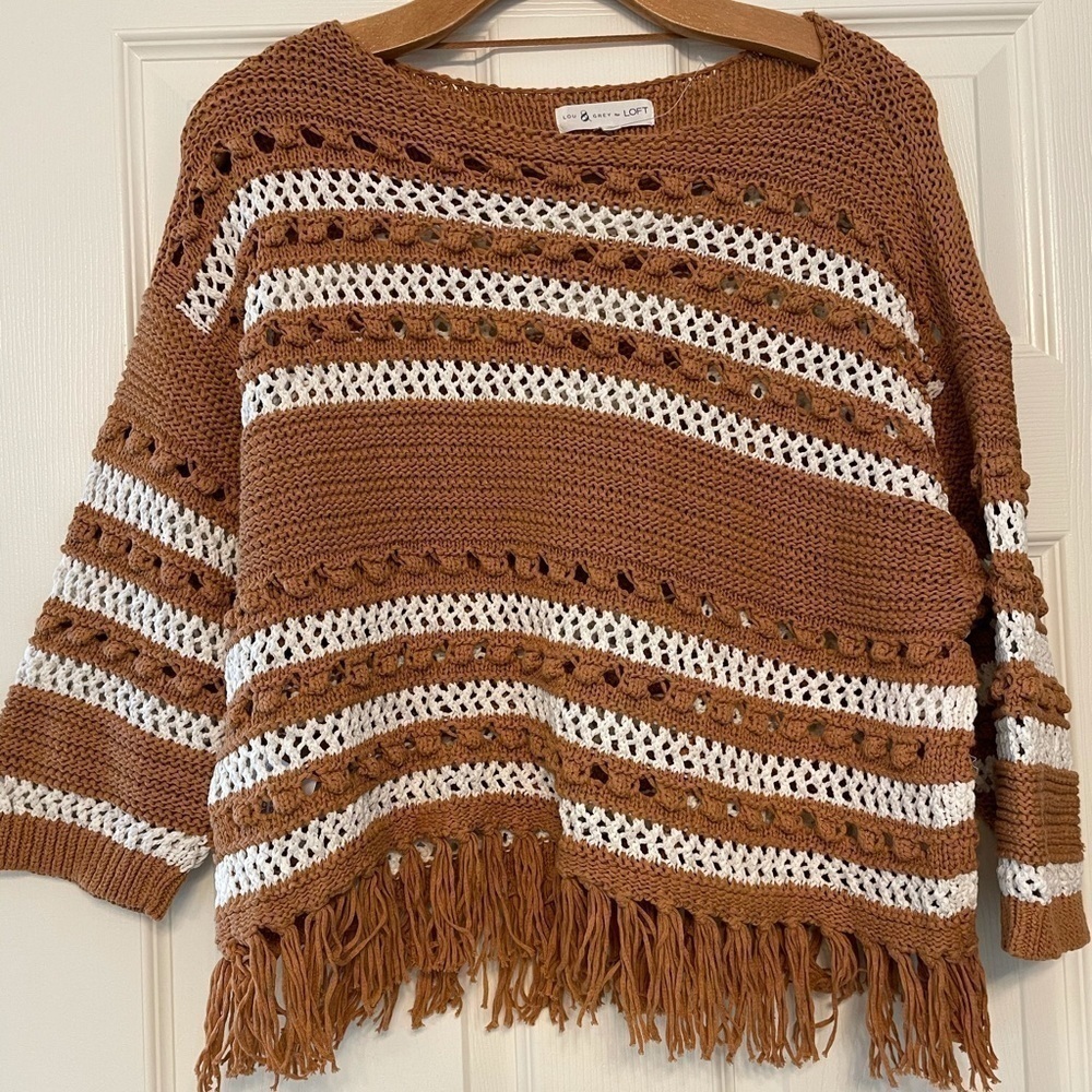 New - LOU & GREY fringe sweater - Picture 1 of 5